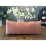 Pink Solid Textured Quilted Rectangular Throw Pillow For Bedroom Living. Fixed Price $24.99.