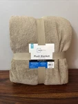 Mainstays Twin Plush Blanket 66X90 Brown Stone. Fixed Price $30.00.