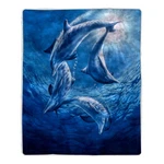Sherpa Fleece Throw Blanket- Ocean Dolphin Lightweight Bed Couch Soft Snuggly. Fixed Price $27.99.