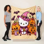 Sanrio Hello Kitty W/pumpkins Halloween Blanket Soft & Lightweight 39.37X59.06. Fixed Price $18.40.