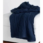 New Rizzy Home Cable Knit Cotton Throw 50" X 60" Blue With Bonus Accent Pillow. Fixed Price $39.99.