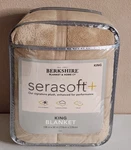 New Package! Berkshire Blanket Serasoft + Plush King Size 108" X 90" Beige. Fixed Price $40.00.