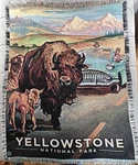 Yellowstone National Park Bison Crossing Throw Blanket 52 X 68 Mountains. Fixed Price $49.99.
