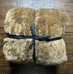 Pottery Barn Faux Fur Ruched Throw Blanket 50" 60" Tobacco Pre Owned Read. Fixed Price $80.00.