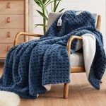 Codi Faux Fur Heated Throw Blanket, Navy Luxury Soft Heating Blankets. Fixed Price $59.70.