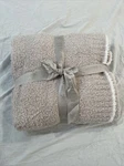 Barefoot Dreams Cozy Chic Contrast Tip Blanket, Beige, 45 X 60. Fixed Price $129.99.