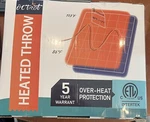 Heated Throw Octrot Plush Blanket 10 Speeds Auto Shut Off Gray 50 X 60 Lap A0157. Fixed Price $29.98.
