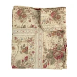 Antique Rose Floral 100% Cotton Quilted Throw Blanket 50X60 Inch Ecru Bed New. Fixed Price $45.68.