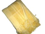 Laura Ashley Pretty Yellow Chenille Striped Fringed (1) Throw Blanket 52X64. Fixed Price $45.00.