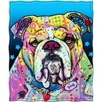 Dawhud Direct Dean Russo Bulldog 50X60 Fleece Throw Blanket Multicolor Pop Art. Fixed Price $22.99.