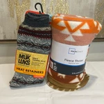 Muk Luks Heat Retainers Socks And Fleece Throw New Bundle. Fixed Price $25.49.