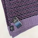 Aran Mills Throw Blanket Purple Stripe 100% Merino Wool Made Ireland 38"X53". Fixed Price $70.00.