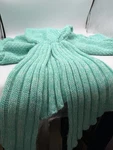 Mermaid Tail Blanket Blue Green Teal Hand Knitted Soft Crochet Throw Teen/ Adult. Fixed Price $13.50.