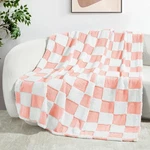 Exclusivo Mezcla Checkered Throw Blanket, Super Soft (50"X60"), Pink. Fixed Price $21.99.