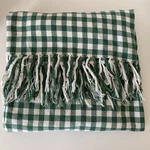 Vintage Ralph Lauren Classic Green White Check Gingham Cotton Throw 54 X 72". Fixed Price $59.99.