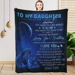 To My Daughter Blanket From Dad Gift Lion Father Throw .... Fixed Price $41.68.