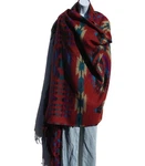 Tribal Shawl/throw Yak + Sheep Blend Handloomed Reversible Rust & Sand. Fixed Price $47.00.