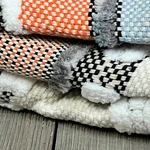 Tosleo Boho Throw Pillow Covers 18X18 Striped Chenille, Orange And Blue. Fixed Price $21.35.