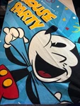 Disney Mickey Mouse World's Biggest Party Blue Fleece Throw Blanket. Fixed Price $24.95.