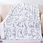 Sviuse Ultra Soft Flannel Cat Blanket - Twin Size (60"X80") With Kitten Design. Fixed Price $52.84.