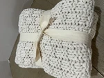 Pottery Barn Boston Knit Throw Blanket 44 X 56" Ivory 100% Cotton. Fixed Price $74.99.