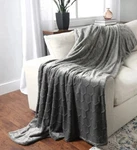 Life Comfort, 66" 96" Oversized Plush Textured Throw Dark Gray. Fixed Price $39.99.