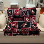 Arizona Coyotes Nhl Fleece Blanket Throw Fringe Hockey Team Red Black Az Gsme. Fixed Price $43.21.