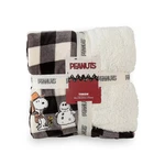 Peanuts Snoopy Woodstock Snowman Throw Blanket Embroidered Plaid White 50"X70". Fixed Price $44.99.