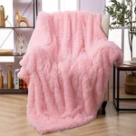 Toonow Pink Faux Fur Throw Blanket 50''X60" Ultra Soft And Fluffy. Fixed Price $39.99.