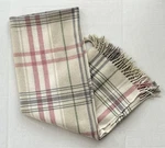 Ikea Hermine Throw Wool Blend Blanket Couch Beige Pink Plaid 48 X 70. Fixed Price $21.55.