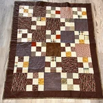 Scrappy Nine Patch Handmade Blanket Lap Baby Quilt Wall Hang 49 1/2" X 41 1/4". Fixed Price $47.65.