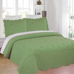 3 Piece Floral Embroidered Quilted Bedspread-beautiful Stitching. Fixed Price $34.99.