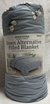 Berkshire Herringbone Down Alternative Filled Blanket Queen Size 98"X92" L.blue. Fixed Price $34.99.