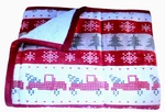 Cuddl Duds Plush To Sherpa Reversible Christmas Faire Isles Soft Throw 50"X60". Fixed Price $26.89.