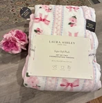 Laura Ashley Super Soft Plush Set Two Throw Pink Ribbon Floral Size 50X 70IN. Fixed Price $69.99.