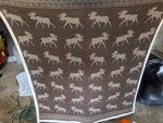 Vintage Rustic Lodge Moose Knit Throw Blanket Sherpa Fleece Backed Brown Cabin. Fixed Price $16.50.