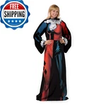 Northwest Harley Quinn Adult Comfy Throw Blanket With Sleeves - 48" X 71". Fixed Price $45.41.