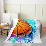 Basketball Fleece Blanket Colorful Tie-dye Flannel Throw,. Fixed Price $20.41.