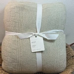 New!! Pottery Barn Arden Solid Knit Blanket 88 X 96" Oatmeal (beige). Fixed Price $124.95.