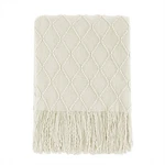 Bourina Beige Throw Blanket 50X60 Inches Textured Solid Soft Sofa Couch.... Fixed Price $29.02.