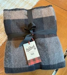 Woolrich Oversized Throw. 50 X 70 Plaid Black, Gray, Brown. Nwt. Washable. Fixed Price $32.90.