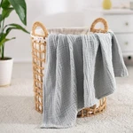 New Carriediosa 100% Natural Cotton Waffle Gauze Throw Blanket Lt Gray 70" X 80". Fixed Price $39.37.
