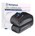 Westinghouse Electric Blanket Twin, Cozy Soft Flannel, 10 Heating Levels 62X84". Fixed Price $44.95.