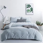 Susybao Light Blue Gingham Duvet Cover Queen 100 Washed Cotton Plaid Du.... Fixed Price $84.81.