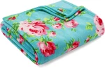 Betsey Johnson Bouquet Day Plush-fleece Blue Throw 50 X 70,. Fixed Price $42.29.