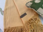 Sferra Bristol Throw Blanket Yellow Basketweave Euc. Fixed Price $125.95.