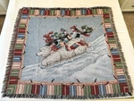 Tapestry Throw Blanket Christmas Polar Bear Sled Penguins 51 X57 Made Usa. Fixed Price $20.00.