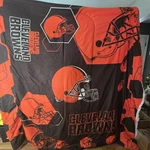 Cleveland Browns Blanket Size 85"X85" Orange Nfl Football Northwest Comforter. Fixed Price $16.79.