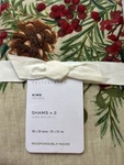 Pottery Barn Holly Berry Wreath Christmas King Shams Set /2 Nwt. Fixed Price $119.00.