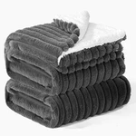 Infiixso Sherpa Fleece Size Blanket - Super Soft & KING(104"X90"), Grey. Fixed Price $49.99.